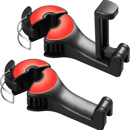 2-Pack: 2-in-1 Car Seat Hooks for Purses and Bags with Phone Holder DailySale