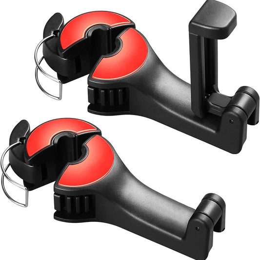 2-Pack: 2-in-1 Car Seat Hooks for Purses and Bags with Phone Holder DailySale