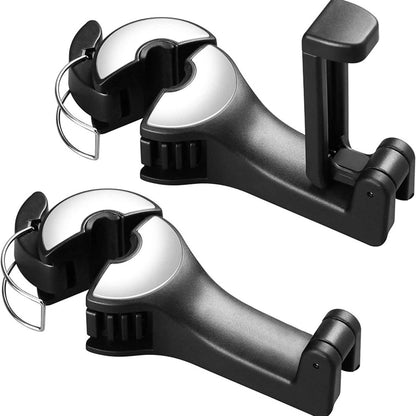2-Pack: 2-in-1 Car Seat Hooks for Purses and Bags with Phone Holder DailySale