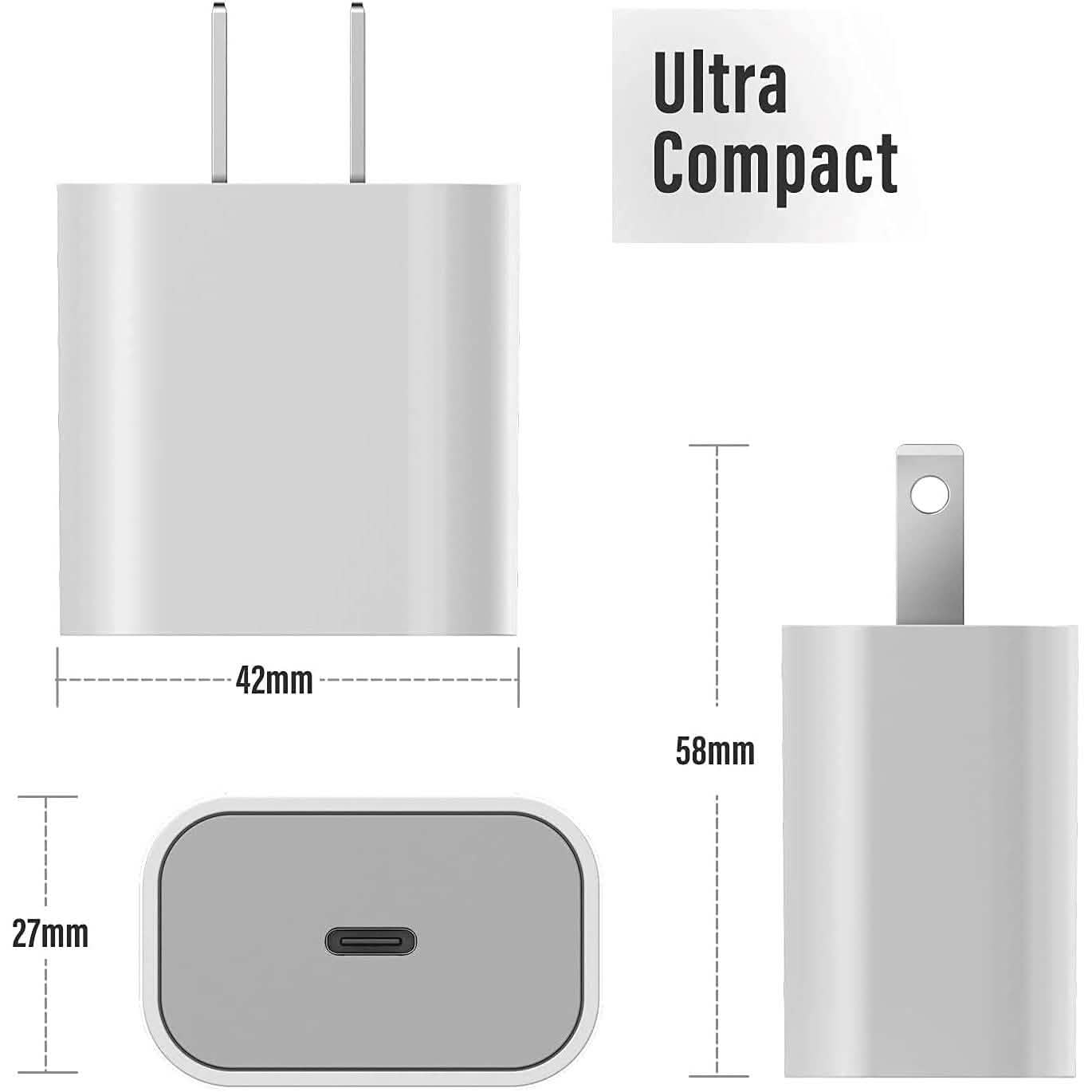 2-Pack: 20W USB-C Wall Charger Plug - Designed for Fast Charging DailySale