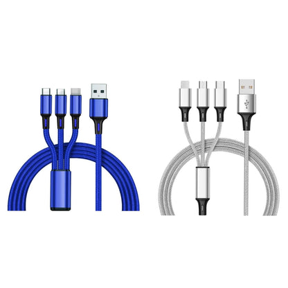 2-Pack: 3-in-1 Nylon Braided 4FT 3A Charging Cable DailySale