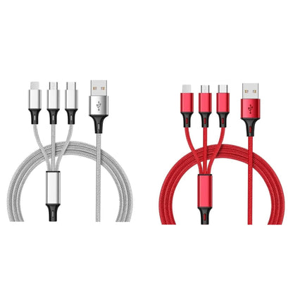 2-Pack: 3-in-1 Nylon Braided 4FT 3A Charging Cable DailySale