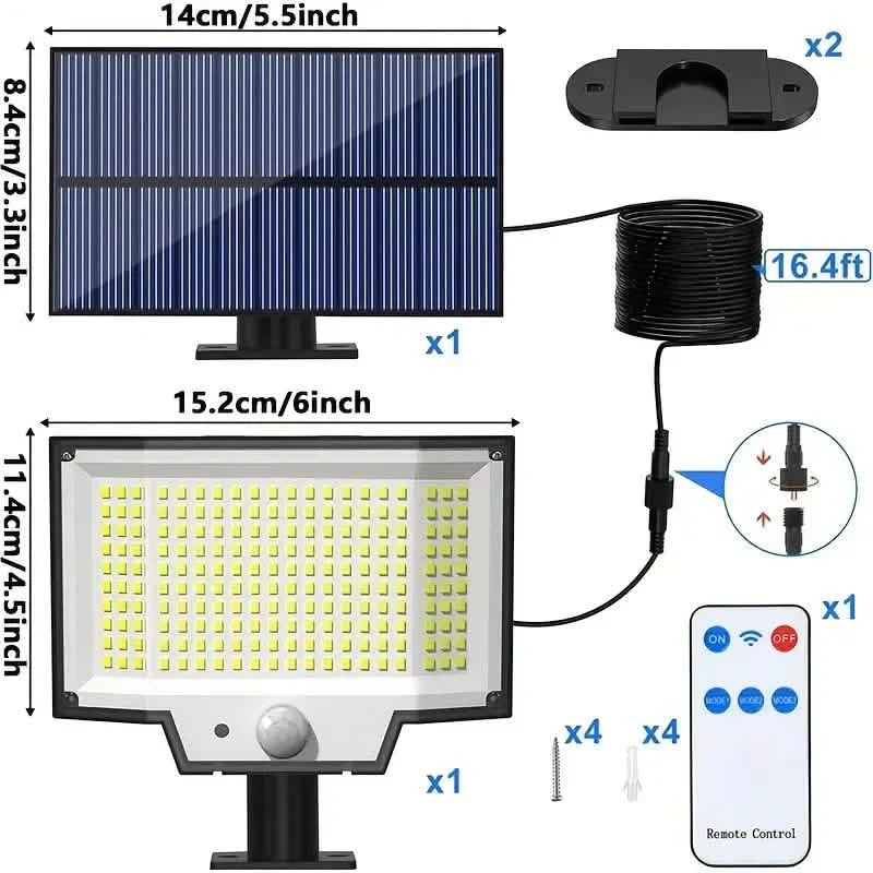 2-Pack: 200-LED/3Modes Upgraded Split Solar Motion Sensor Light Outdoor with Remote DailySale