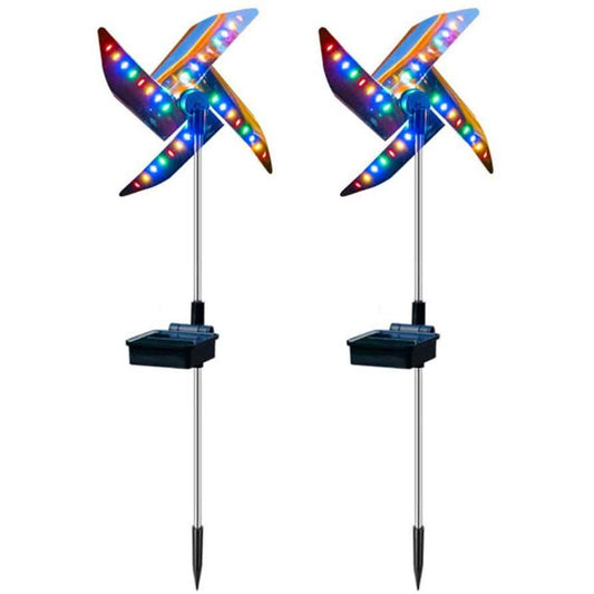 2-Pack: 32LED Outdoor Solar Ground Light Garden Lawn Waterproof Windmill Lamp DailySale