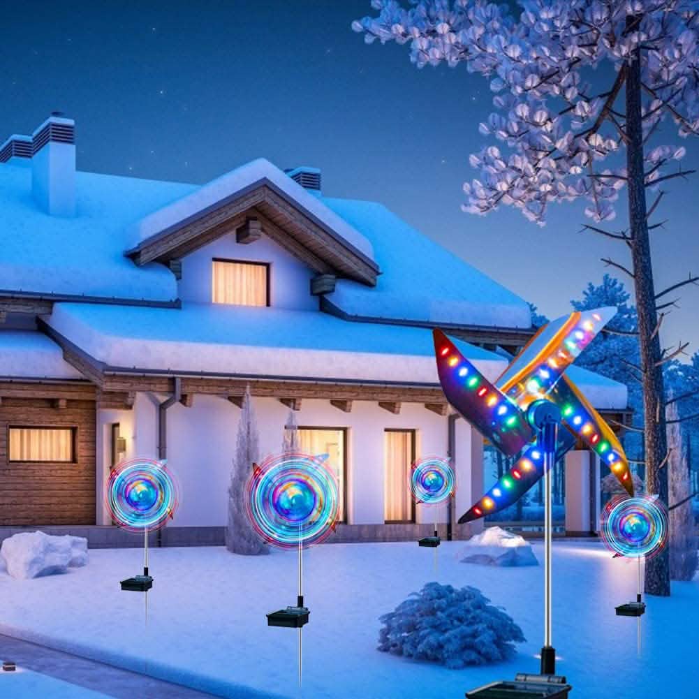 2-Pack: 32LED Outdoor Solar Ground Light Garden Lawn Waterproof Windmill Lamp DailySale