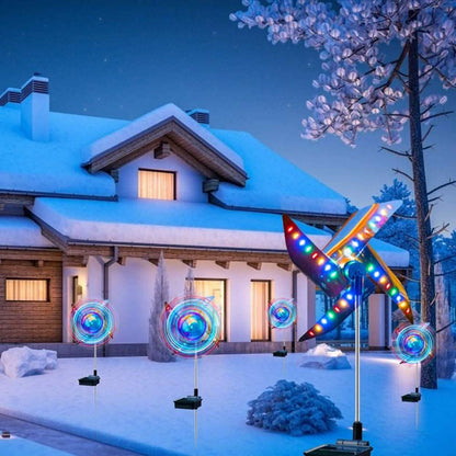 2-Pack: 32LED Outdoor Solar Ground Light Garden Lawn Waterproof Windmill Lamp DailySale
