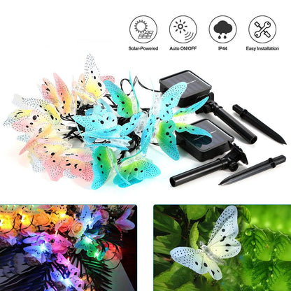 2-Pack: 3.8M Solar String Butterfly Lights DailySale