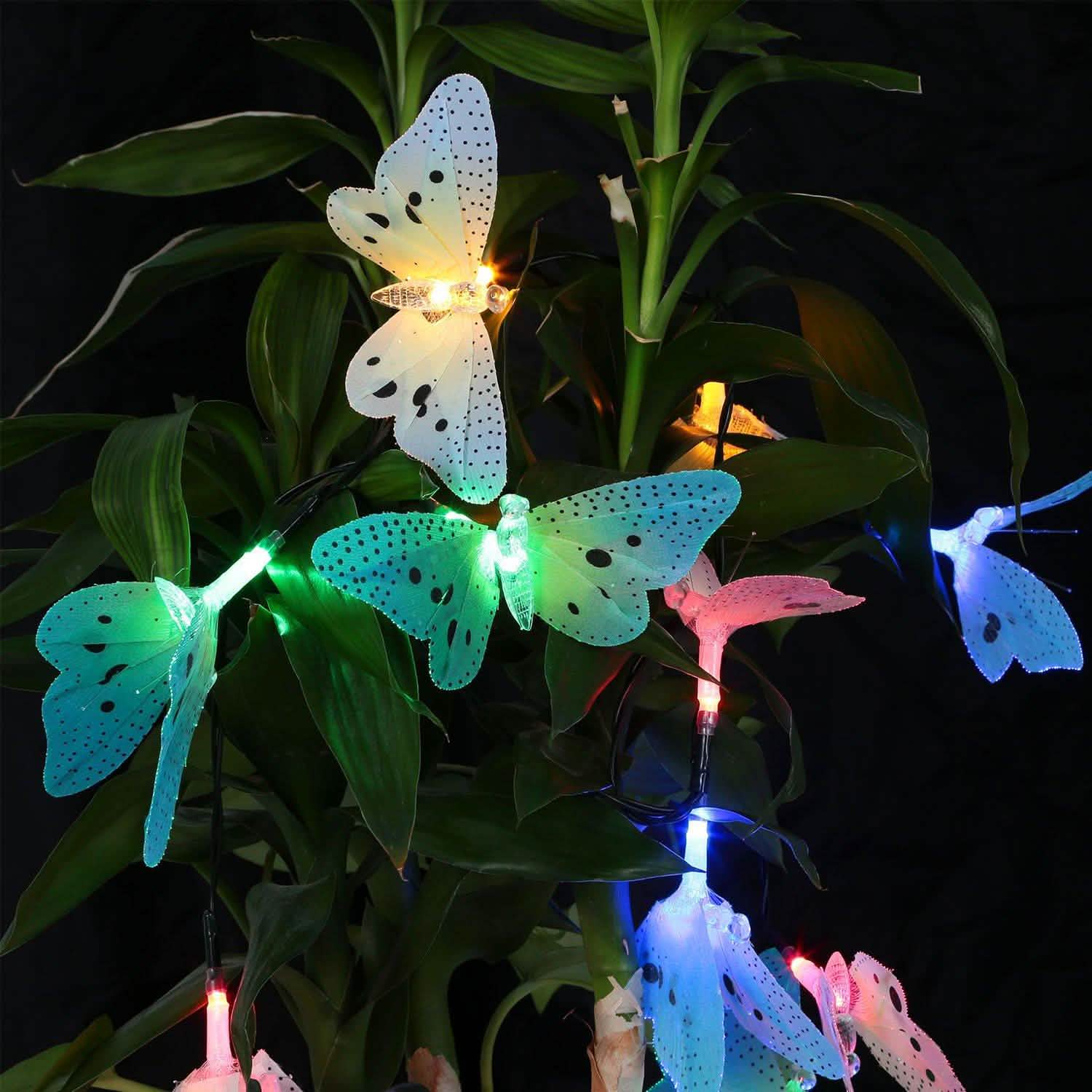 2-Pack: 3.8M Solar String Butterfly Lights DailySale