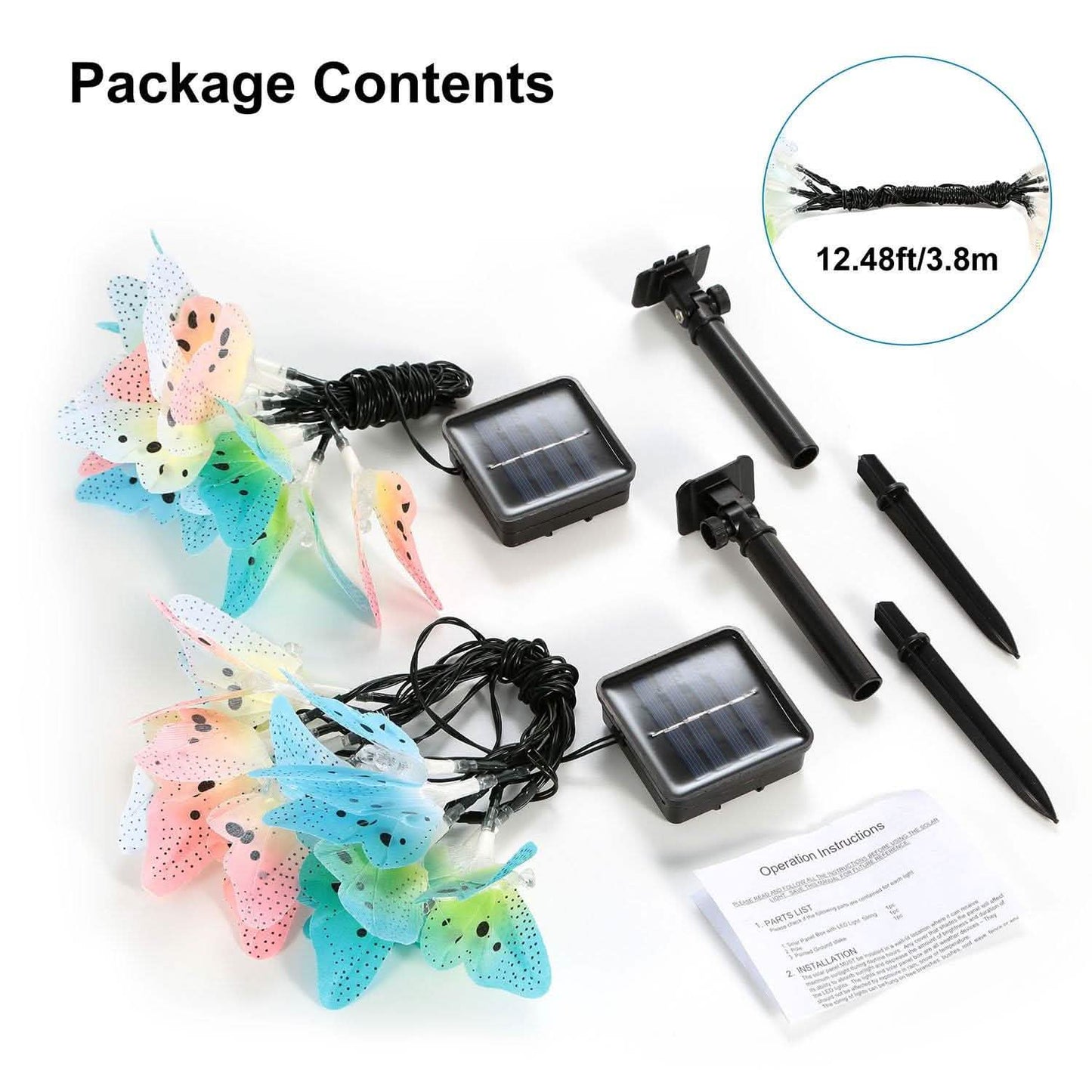 2-Pack: 3.8M Solar String Butterfly Lights DailySale