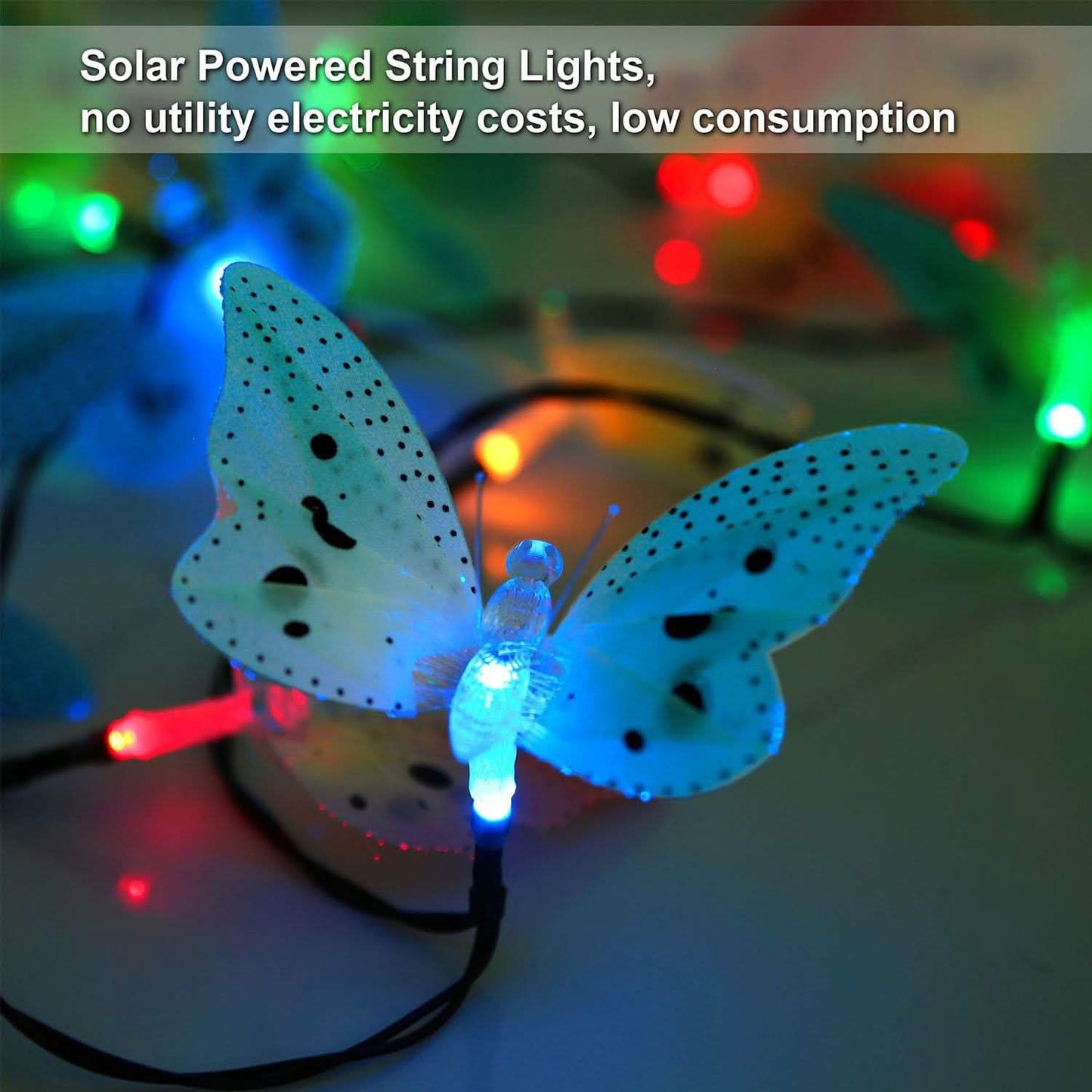 2-Pack: 3.8M Solar String Butterfly Lights DailySale