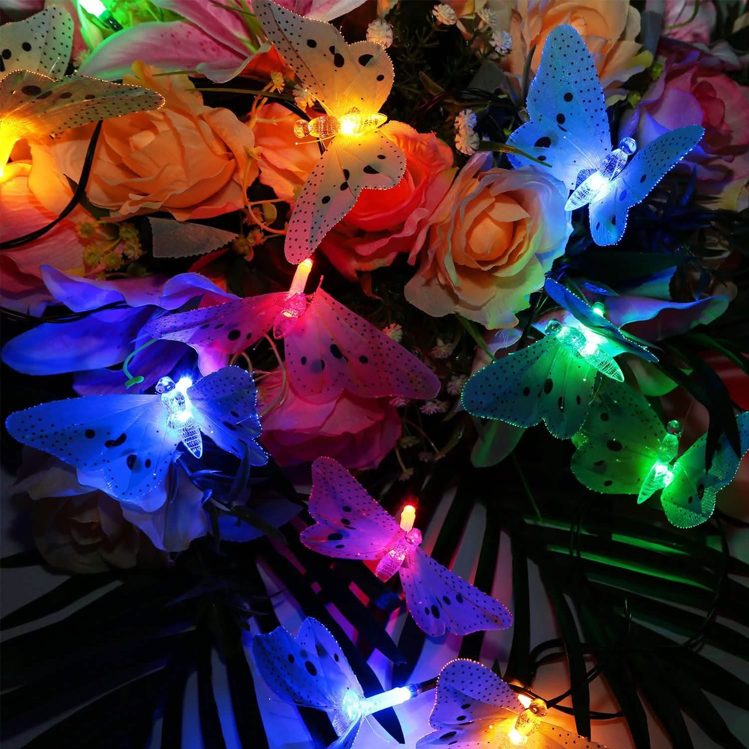 2-Pack: 3.8M Solar String Butterfly Lights DailySale