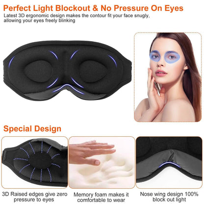 2-Pack: 3D Contoured Cup Light Blockout Sleeping Mask DailySale