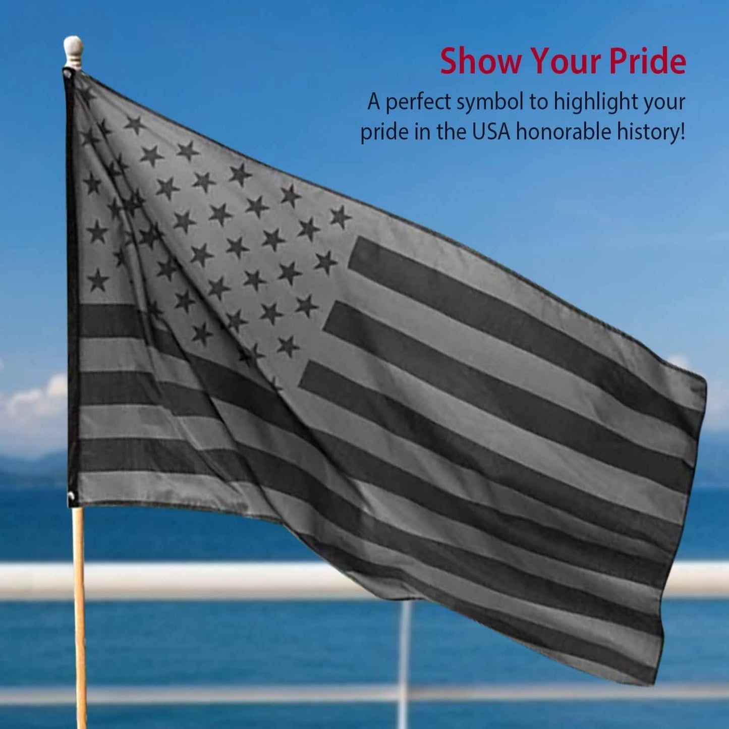 2-Pack: 3X5 Ft. All Black American Flag DailySale
