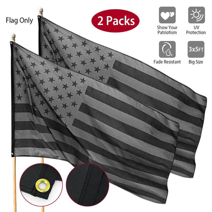 2-Pack: 3X5 Ft. All Black American Flag DailySale