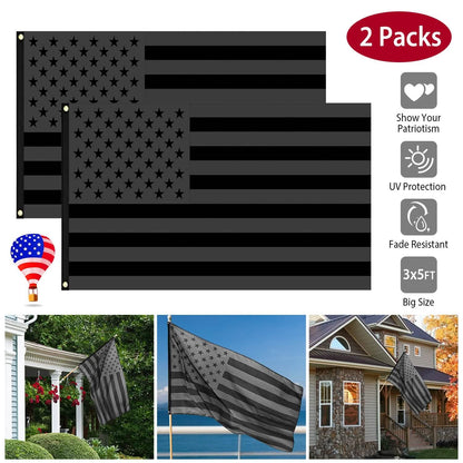 2-Pack: 3X5 Ft. All Black American Flag DailySale