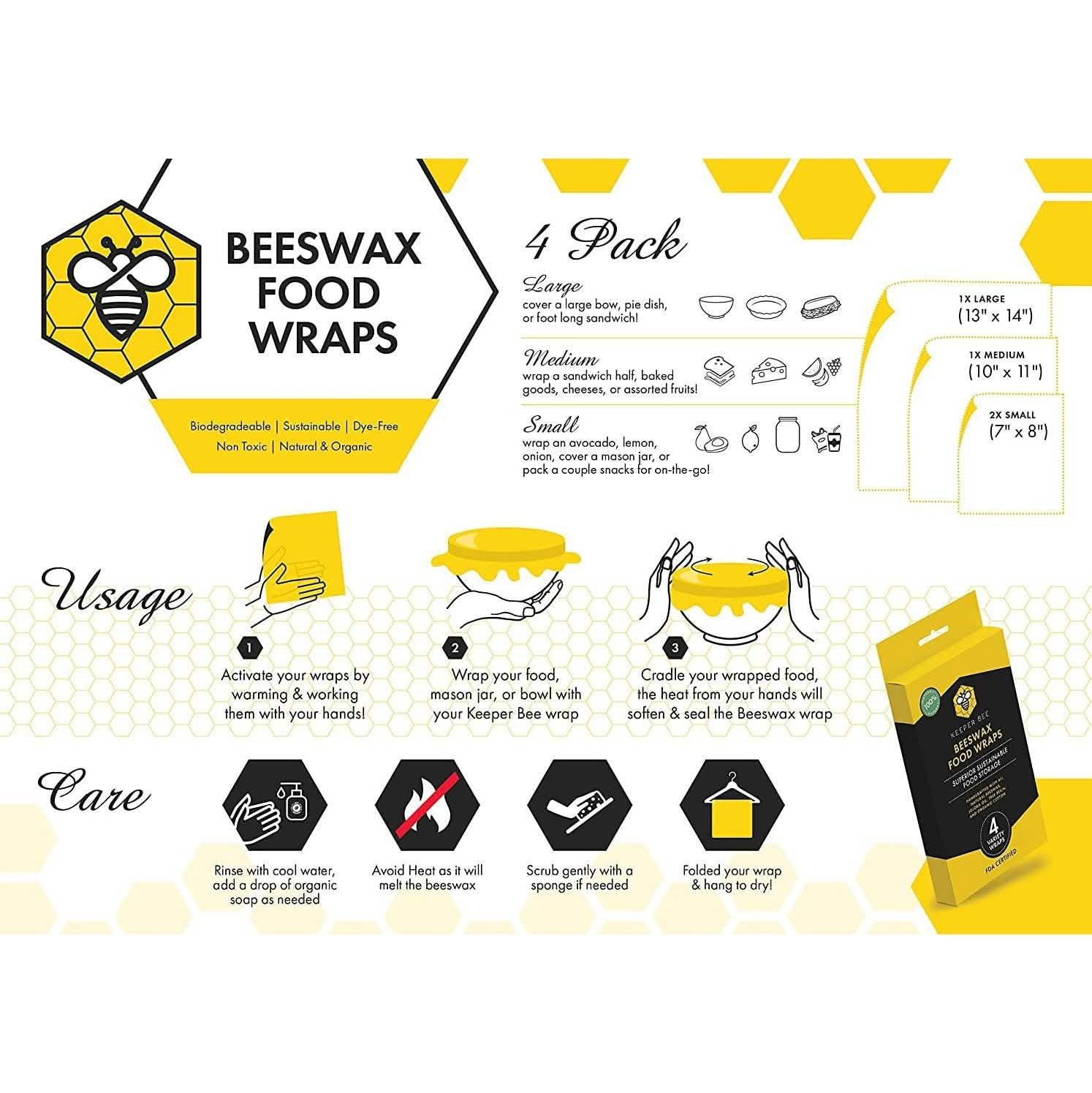 2-Pack: 4 Variety Beeswax Food Wraps DailySale