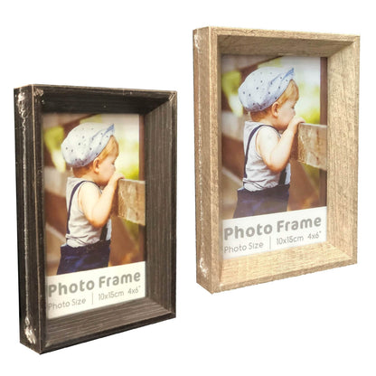 2-Pack: 4" x 6" Solid Wood Photo Frame with Hanger Hooks DailySale