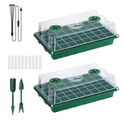 2-Pack: 40 Cell Seed Starting Tray Plant Grow Light with 4 Adjustable Brightness DailySale