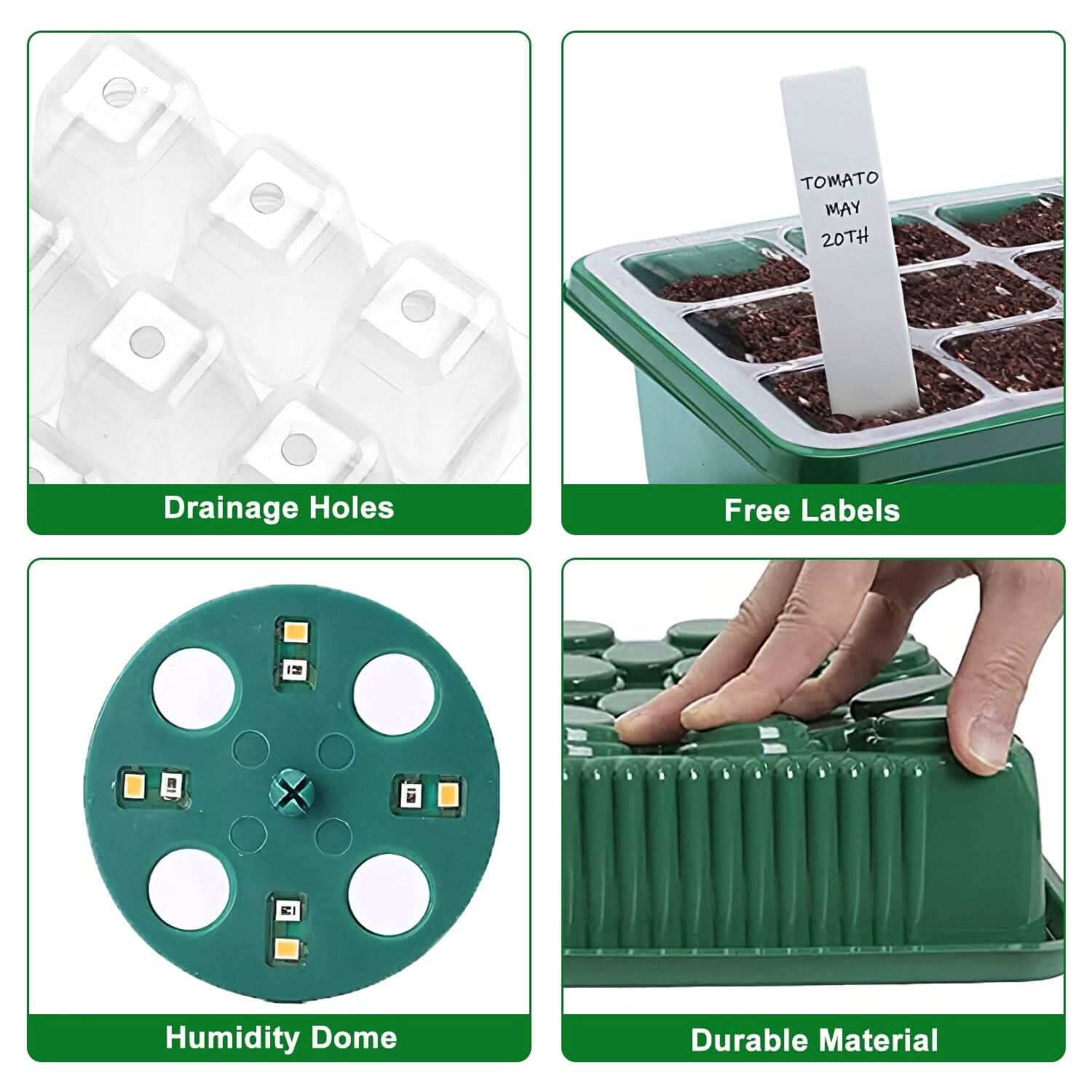 2-Pack: 40 Cell Seed Starting Tray Plant Grow Light with 4 Adjustable Brightness DailySale