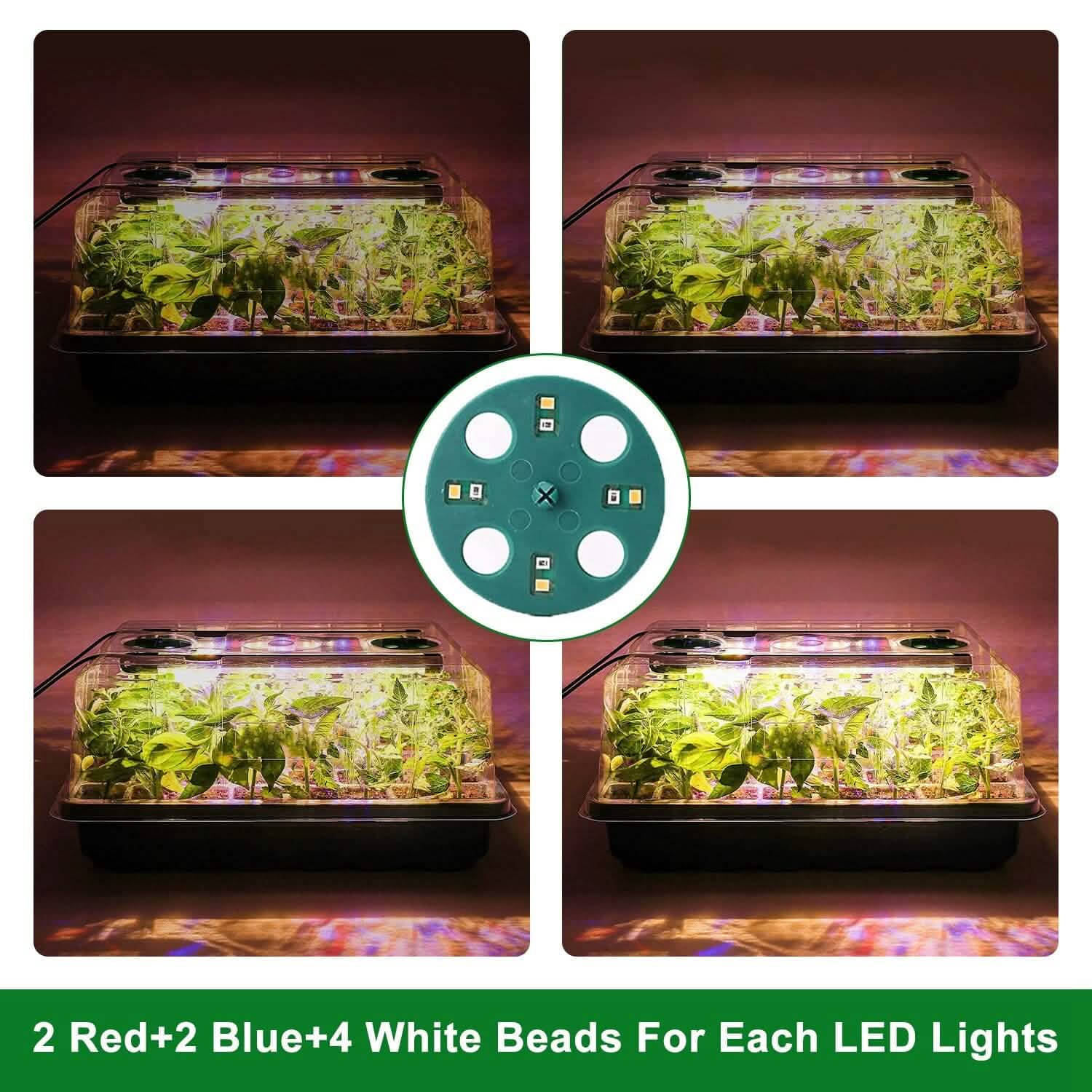 2-Pack: 40 Cell Seed Starting Tray Plant Grow Light with 4 Adjustable Brightness DailySale
