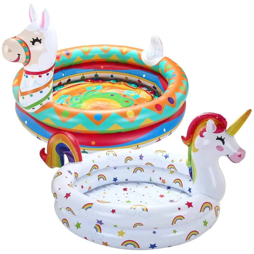 2-Pack: 47" Unicorn and Llama Inflatable Kiddie Pools DailySale