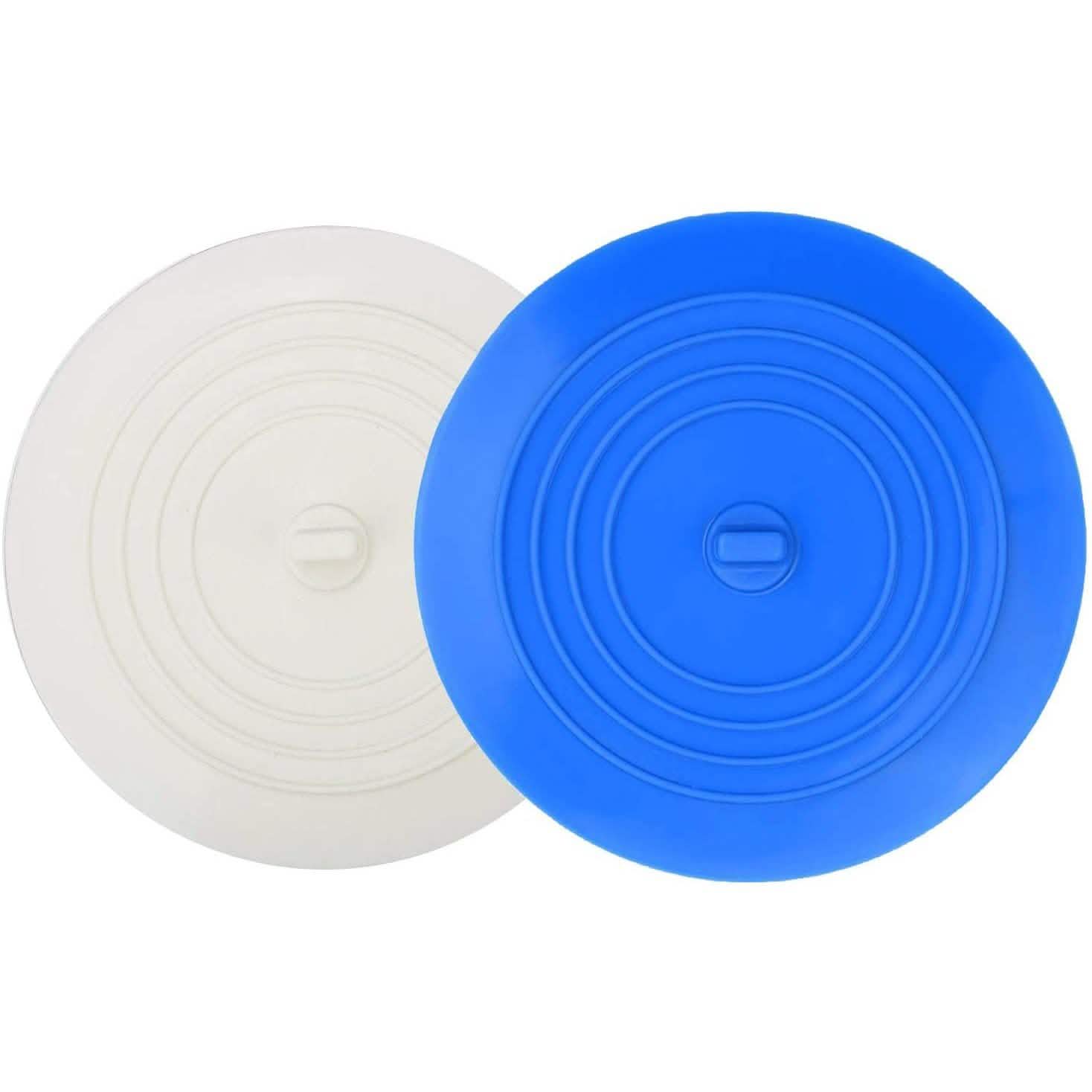 2-Pack: 6" Large Silicone Drain Plug Hair Stopper Flat Suction Cover DailySale