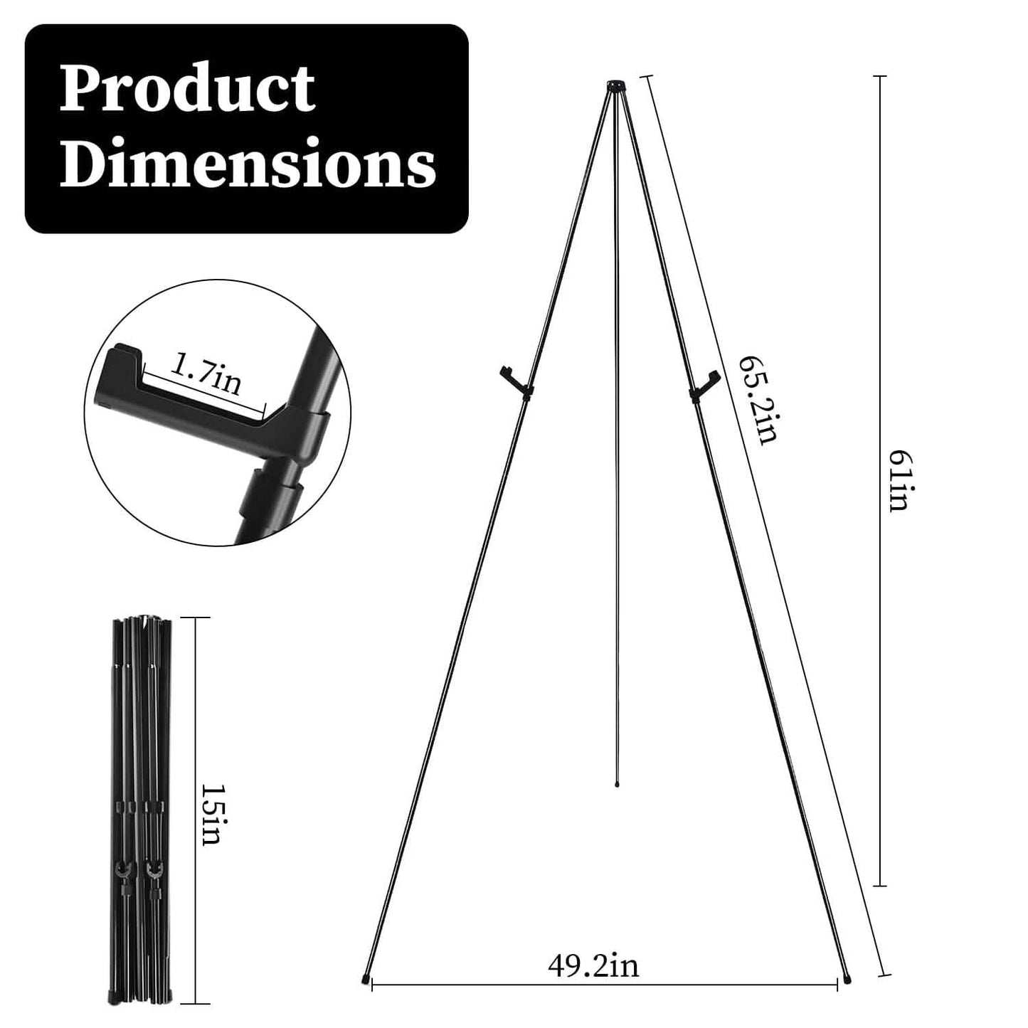 2-Pack: 61" Collapsible A Frame Tripod Easel Iron Alloy Drawing Stand DailySale