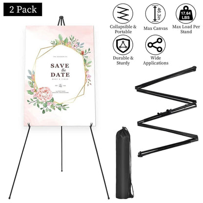 2-Pack: 61" Collapsible A Frame Tripod Easel Iron Alloy Drawing Stand DailySale