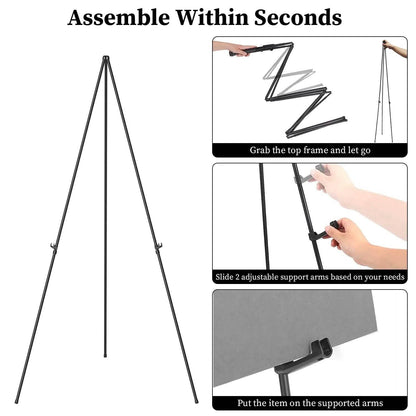 2-Pack: 61" Collapsible A Frame Tripod Easel Iron Alloy Drawing Stand DailySale