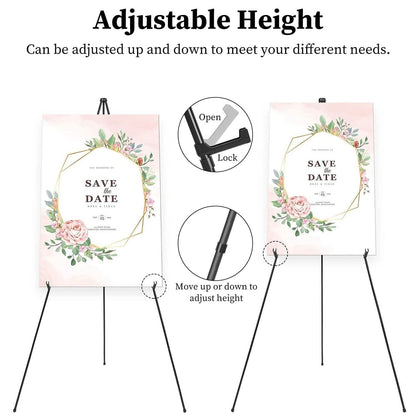 2-Pack: 61" Collapsible A Frame Tripod Easel Iron Alloy Drawing Stand DailySale