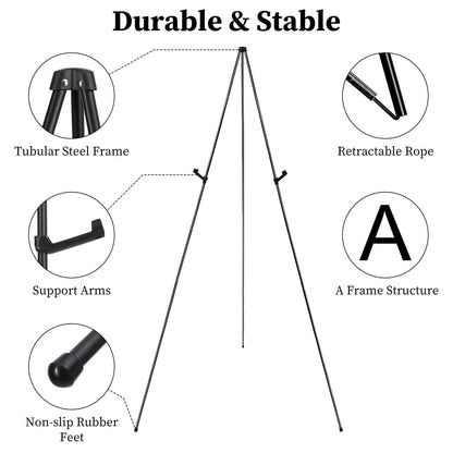 2-Pack: 61" Collapsible A Frame Tripod Easel Iron Alloy Drawing Stand DailySale