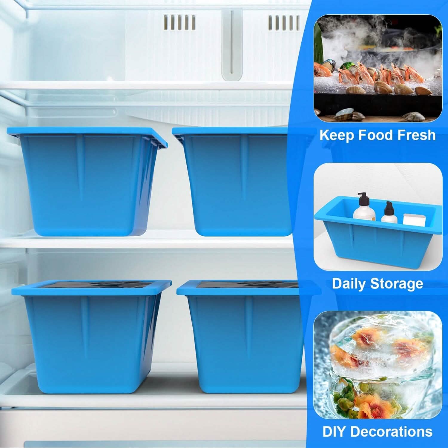 2-Pack: 6.6 lbs. Silicone Freezer Ice Block Molds DailySale