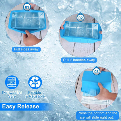 2-Pack: 6.6 lbs. Silicone Freezer Ice Block Molds DailySale