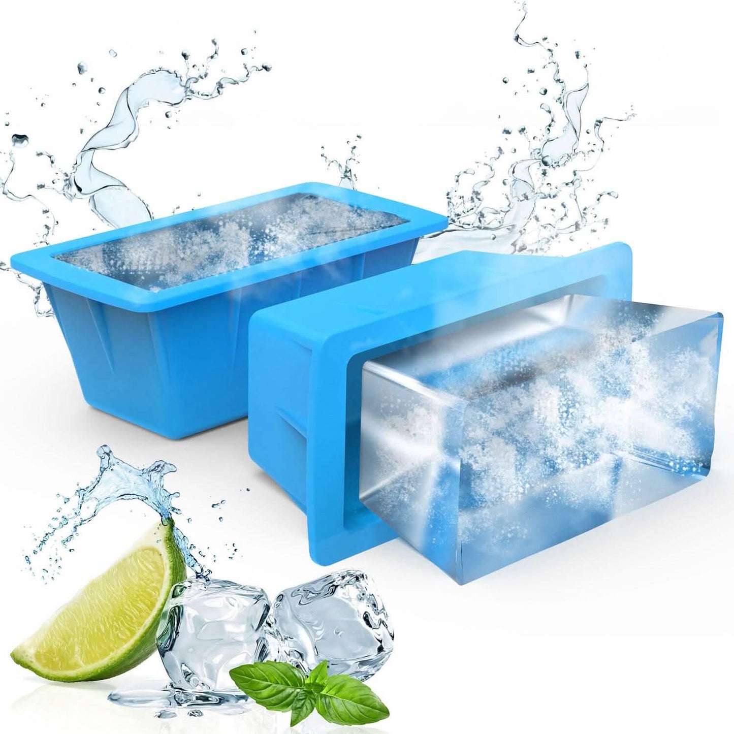 2-Pack: 6.6 lbs. Silicone Freezer Ice Block Molds DailySale
