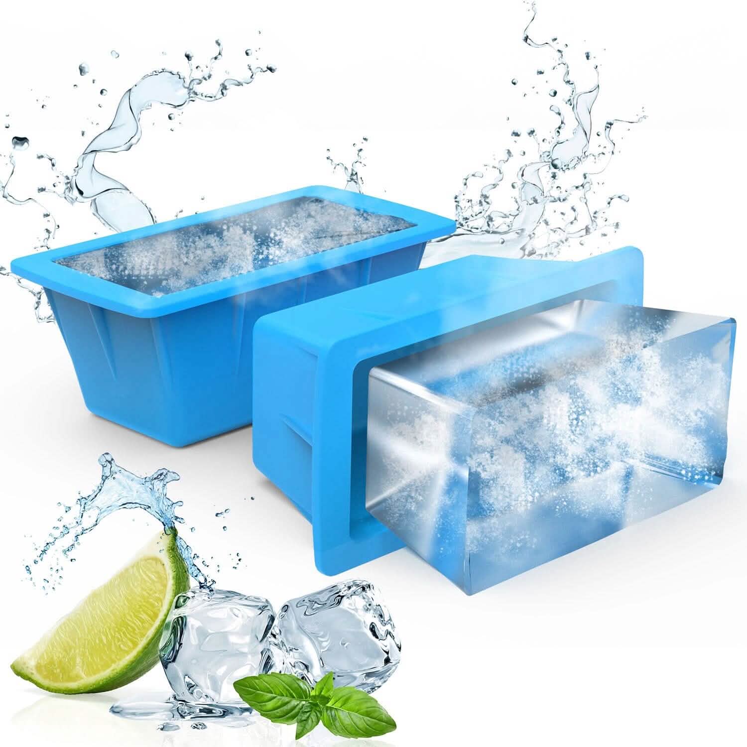 2-Pack: 6.6 lbs. Silicone Freezer Ice Block Molds DailySale