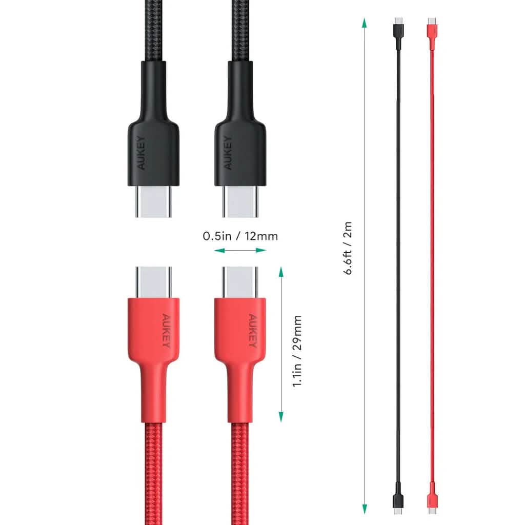 2-Pack: 6.6ft CB-CD28 USB C Cable USB C to USB C Cable DailySale
