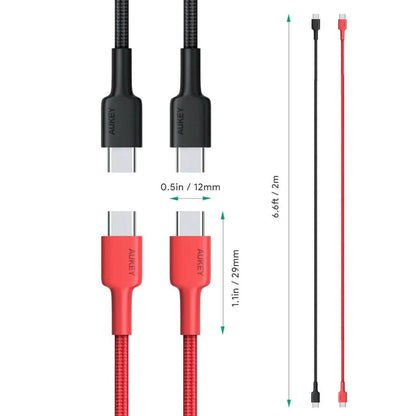 2-Pack: 6.6ft CB-CD28 USB C Cable USB C to USB C Cable DailySale