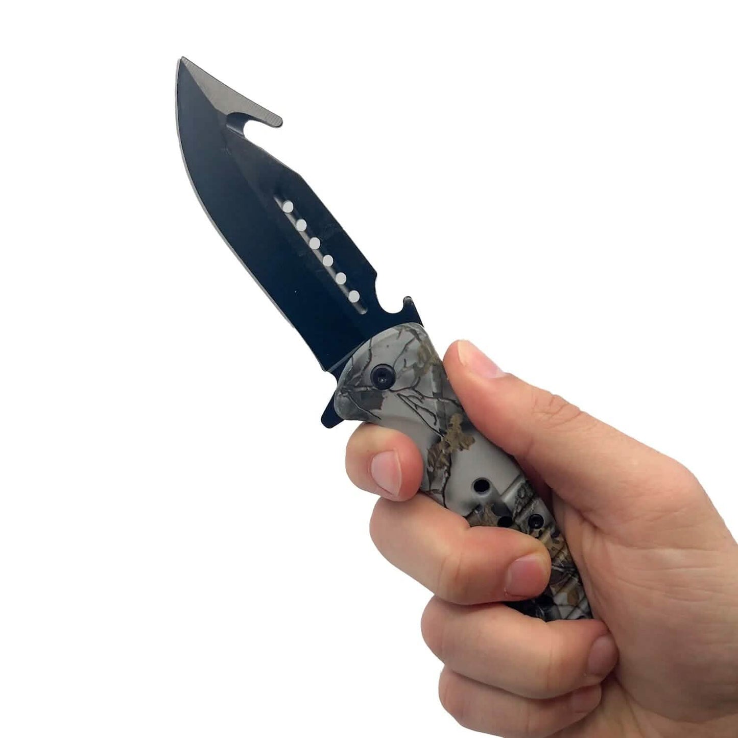 2-Pack: 8.75" Camo Spring Assisted Knife with ABS Handle DailySale