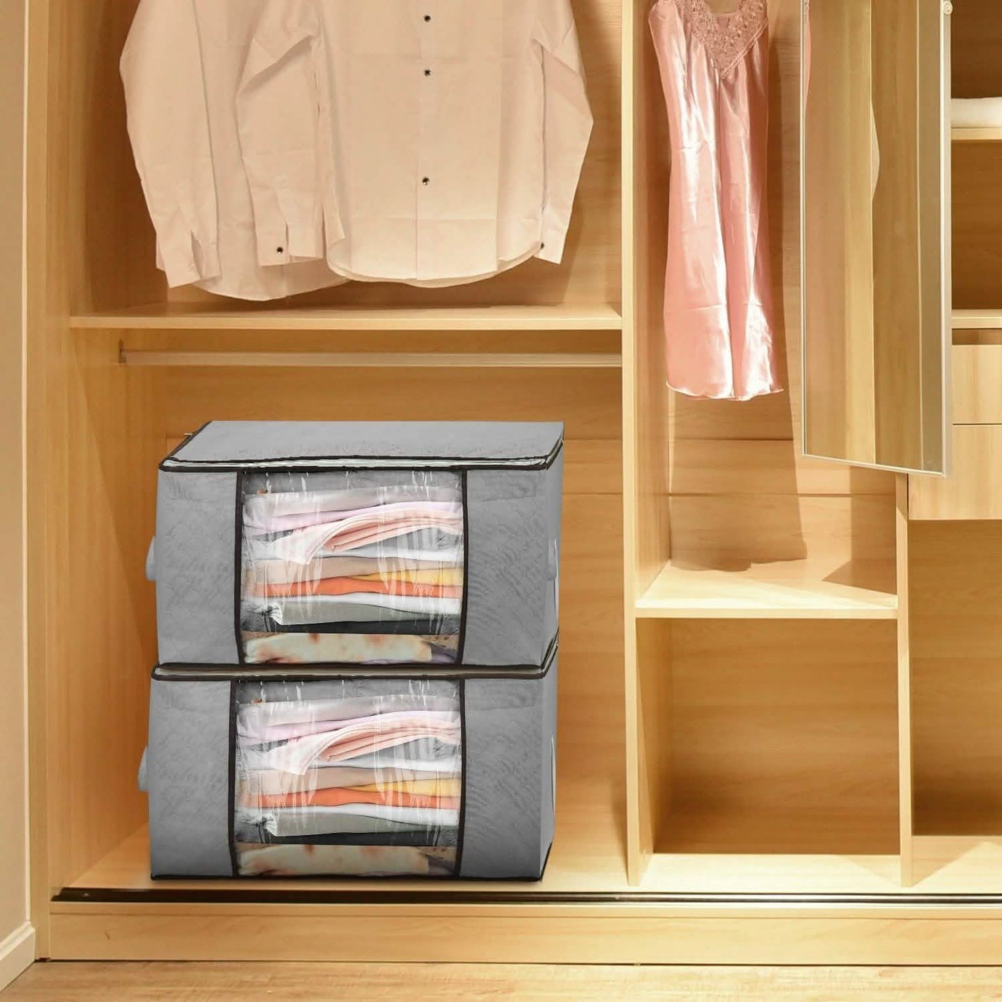 2-Pack: 90L Large Capacity Foldable Closet Organizer DailySale