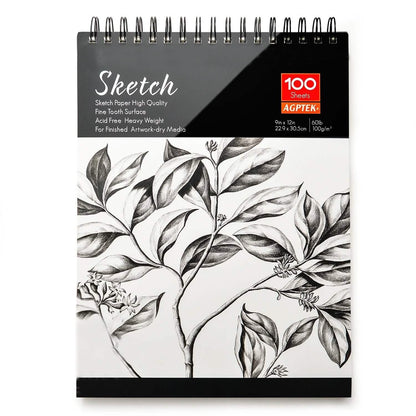 2-Pack: 9X12" 100 Sheets Spiral Sketch Pad DailySale