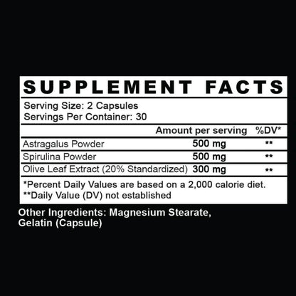 2-Pack: Angry Supplements Herbal Defense Anti Viral Immune Support, Spirulina Olive Leaf DailySale