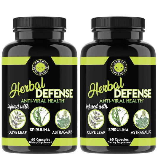 2-Pack: Angry Supplements Herbal Defense Anti Viral Immune Support, Spirulina Olive Leaf DailySale