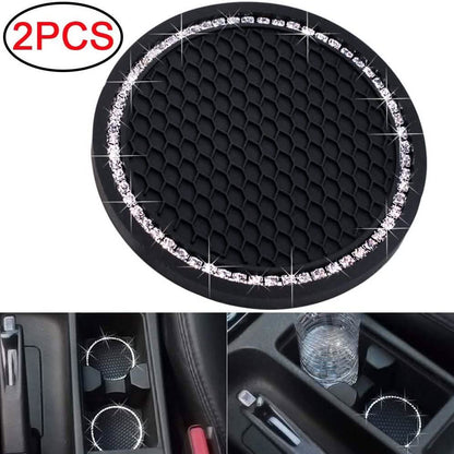 2-Pack: Anti-Slip Crystal Rhinestone Car Coaster DailySale