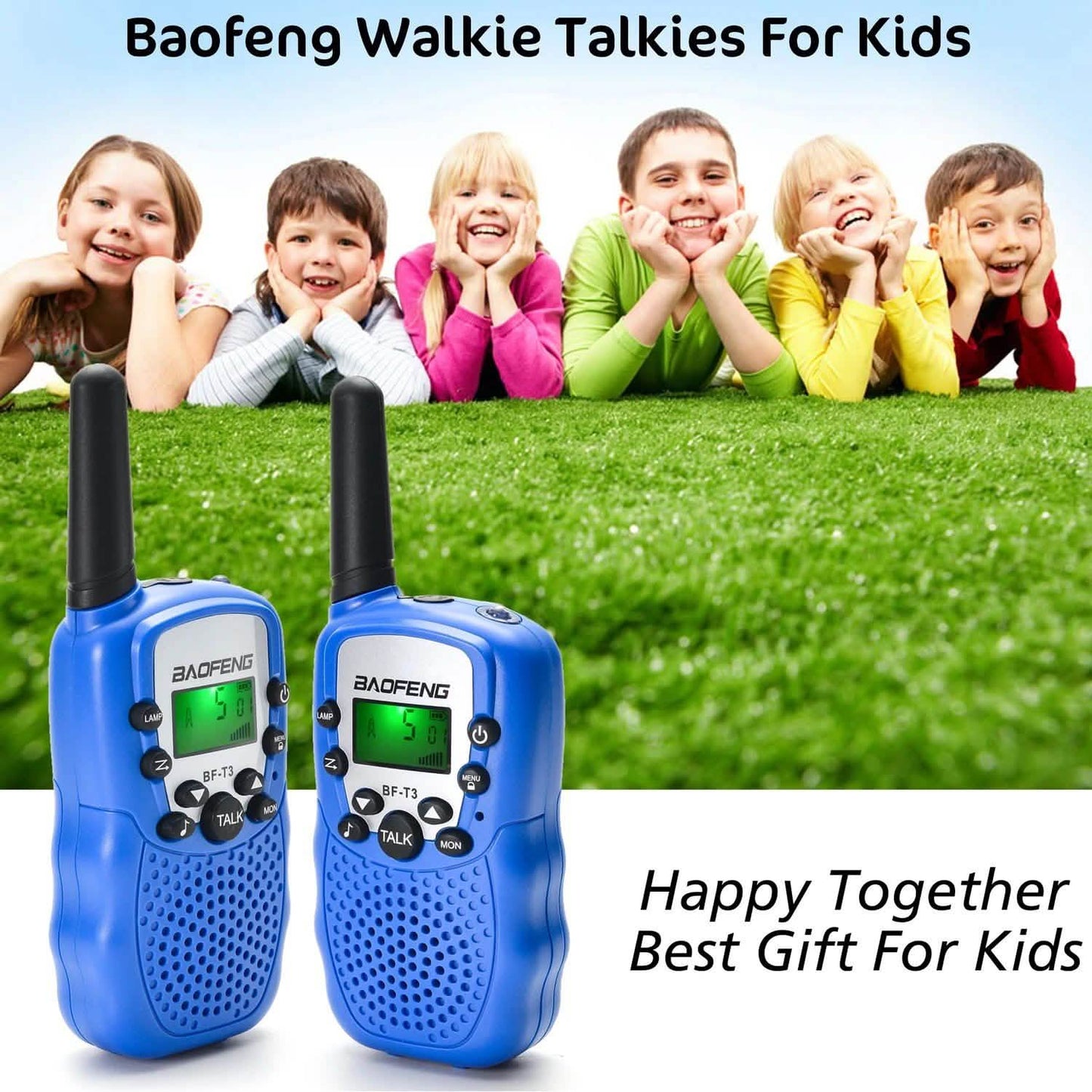 2-Pack: Baofeng Kids 2 Way Radio Walkie Talkies 22 Channel 3-5 Miles FRS/GMRS Toy DailySale