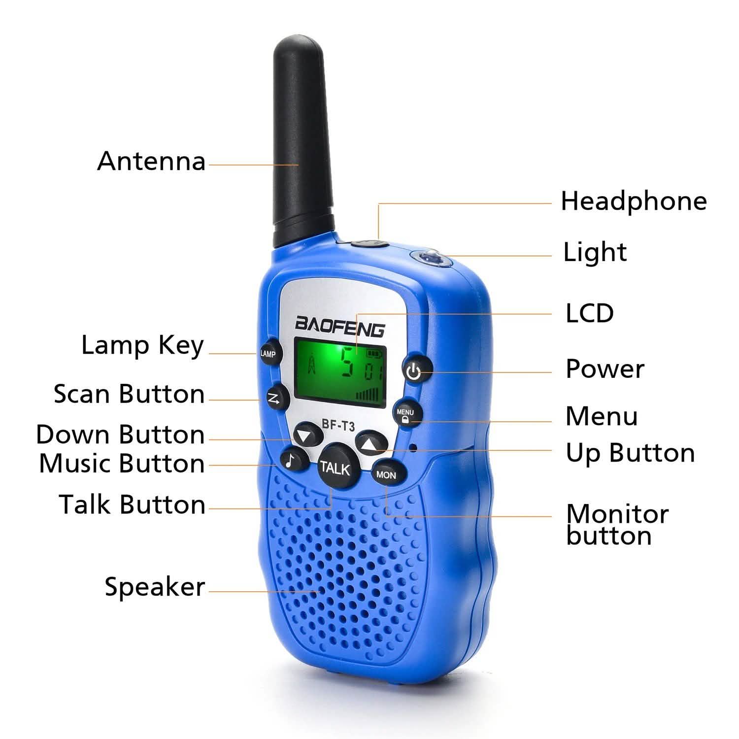 2-Pack: Baofeng Kids 2 Way Radio Walkie Talkies 22 Channel 3-5 Miles FRS/GMRS Toy DailySale