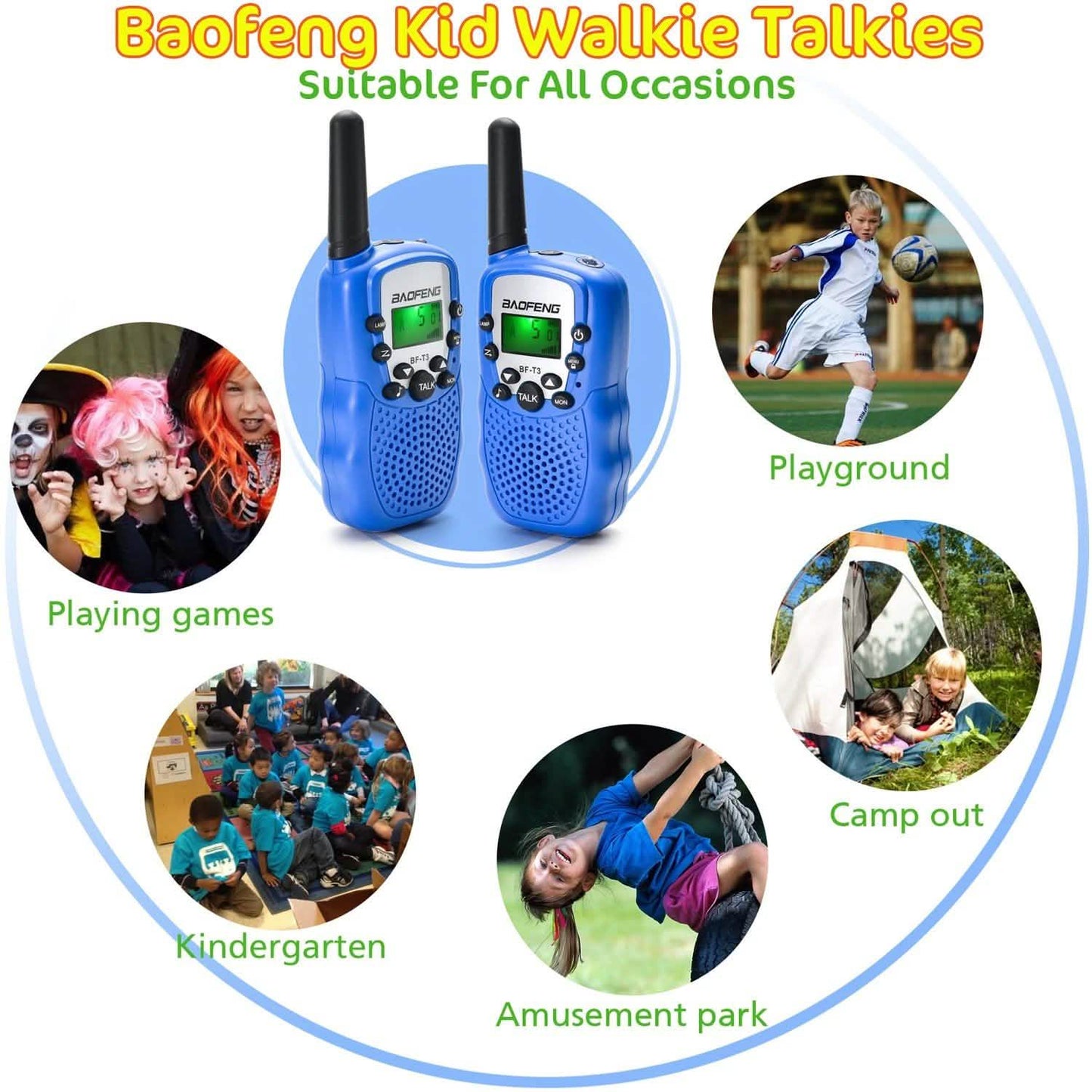2-Pack: Baofeng Kids 2 Way Radio Walkie Talkies 22 Channel 3-5 Miles FRS/GMRS Toy DailySale