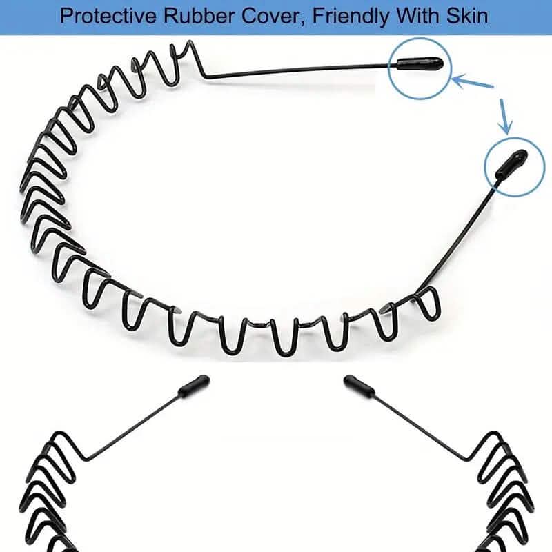 2-Pack: Black Wavy Metal Headband DailySale