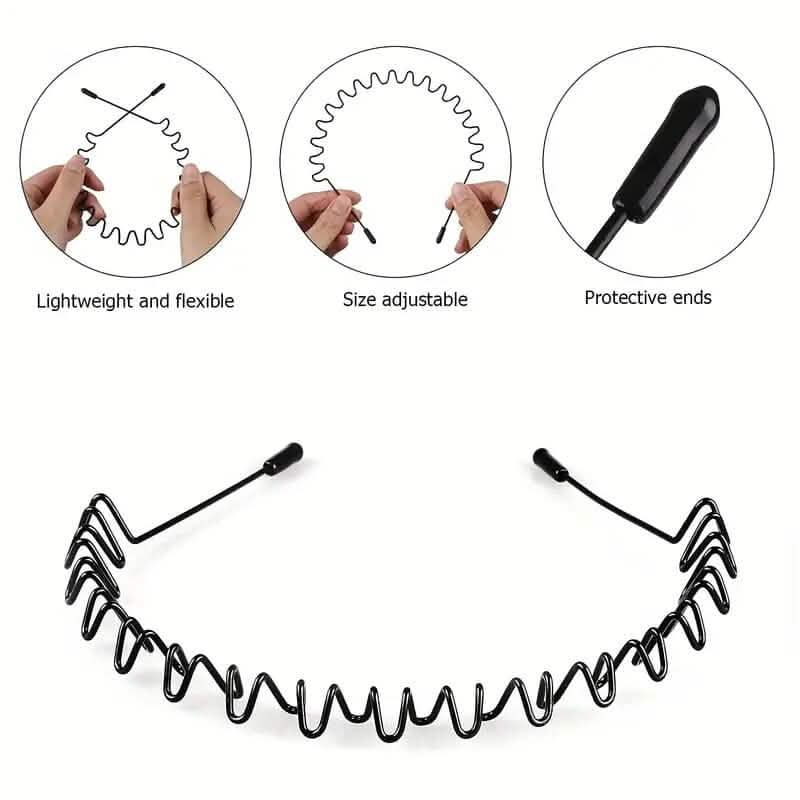2-Pack: Black Wavy Metal Headband DailySale