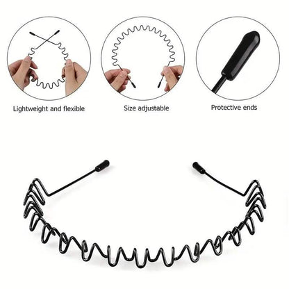 2-Pack: Black Wavy Metal Headband DailySale