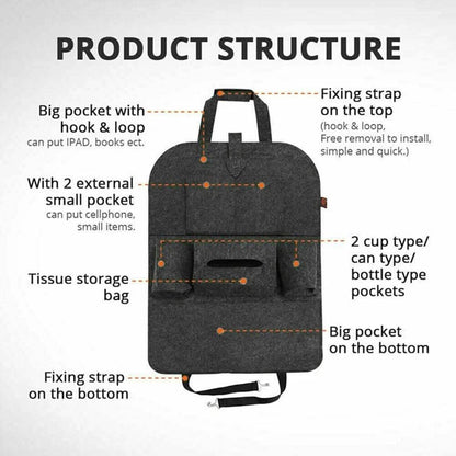 2-Pack: Car Seat Back Storage Bag Multifunctional Adjustable Backseat Storage Bag DailySale